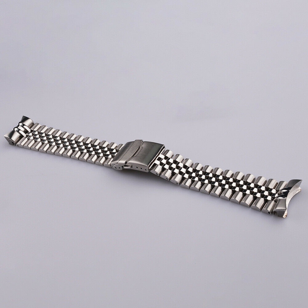 19mm Vintage Steel Curved End Watch Bracelet For Seiko Belmatic 6139-6012 & More