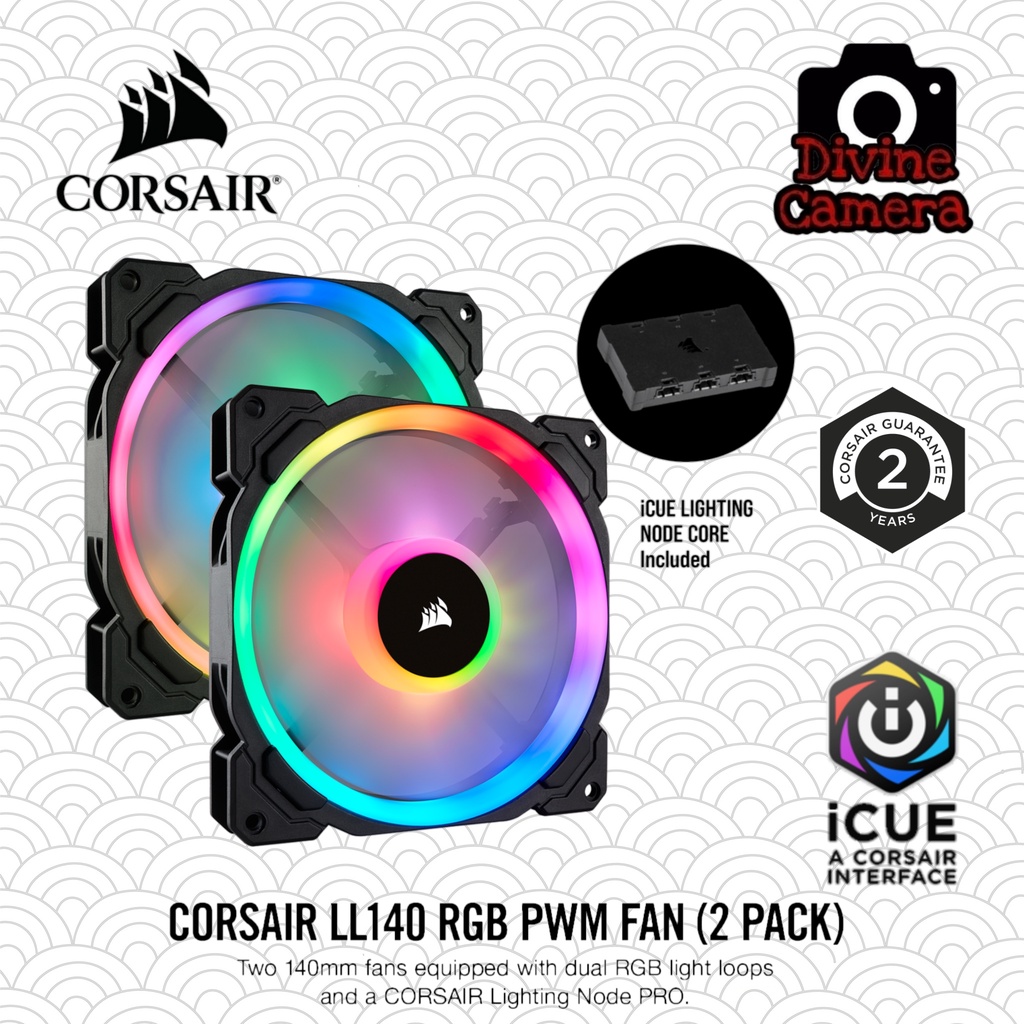 Corsair LL140 RGB 140mm Dual Light Loop RGB LED PWM Fan — Single