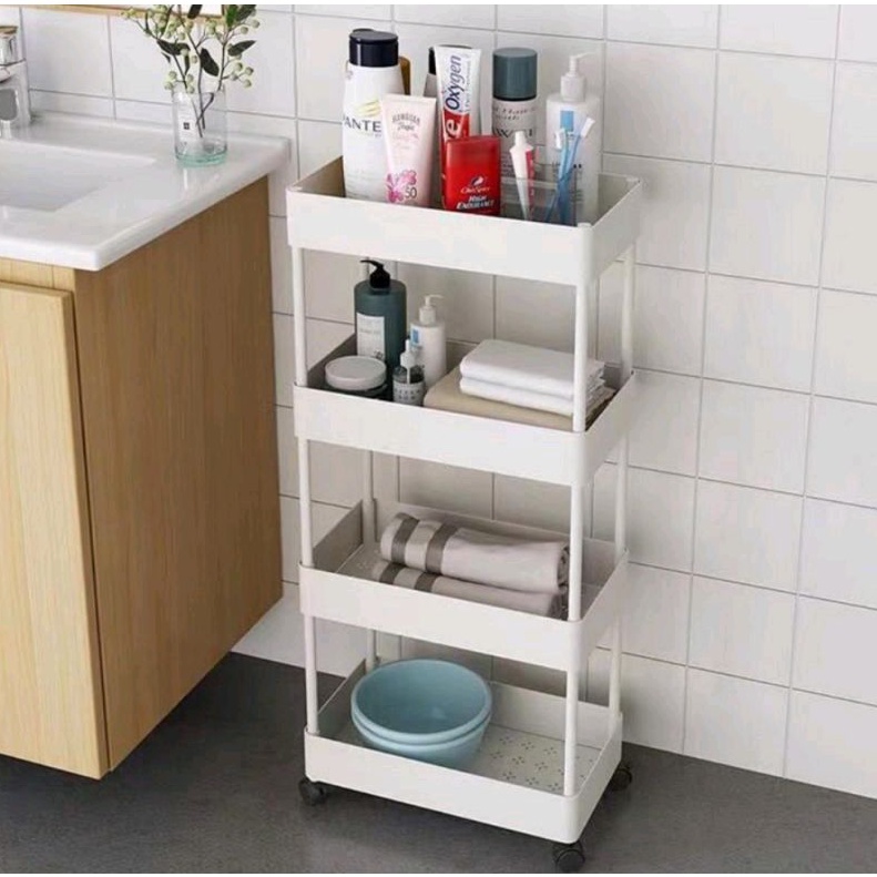 Kitchen rack wheeled trolley rack toilet rack 4 tier stacking rack NARA ...