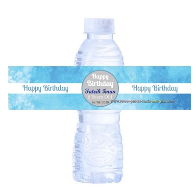 STICKER BOTOL MINERAL DOOR GIFT HAPPY BIRTHDAY BOY 250ML/ 500ML (DESIGN ...