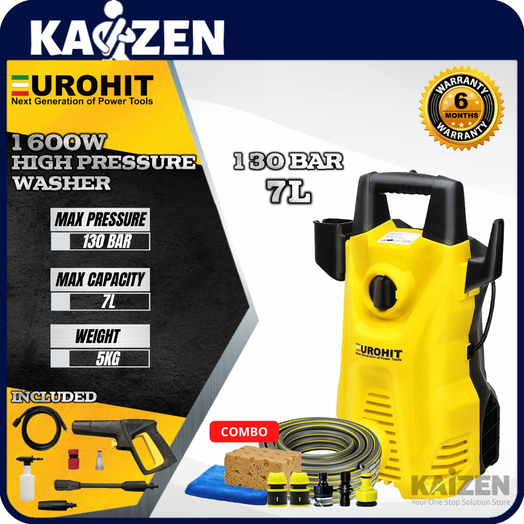 Eurohit Euk3 High Pressure Washer 1600w 7l 130 Bar Water Jet Shopee Malaysia 8708