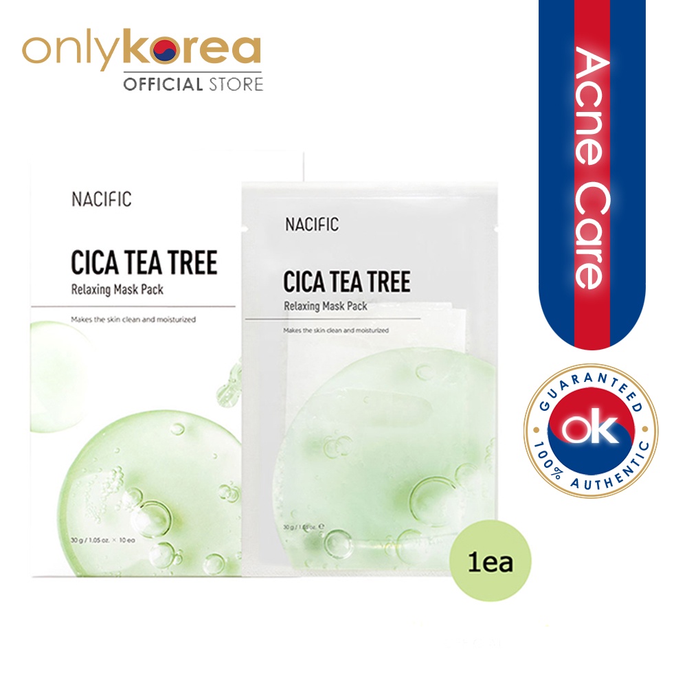 Nacific Cica Tea Tree Relaxing Mask Pack 30ml x1pc [ Hydrating