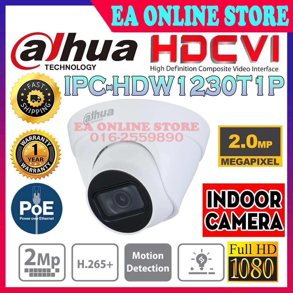 DAHUA IPC-HDW1230T1-S4 Network POE 2MP 1080P Fixed H.265 IR Full HD ...