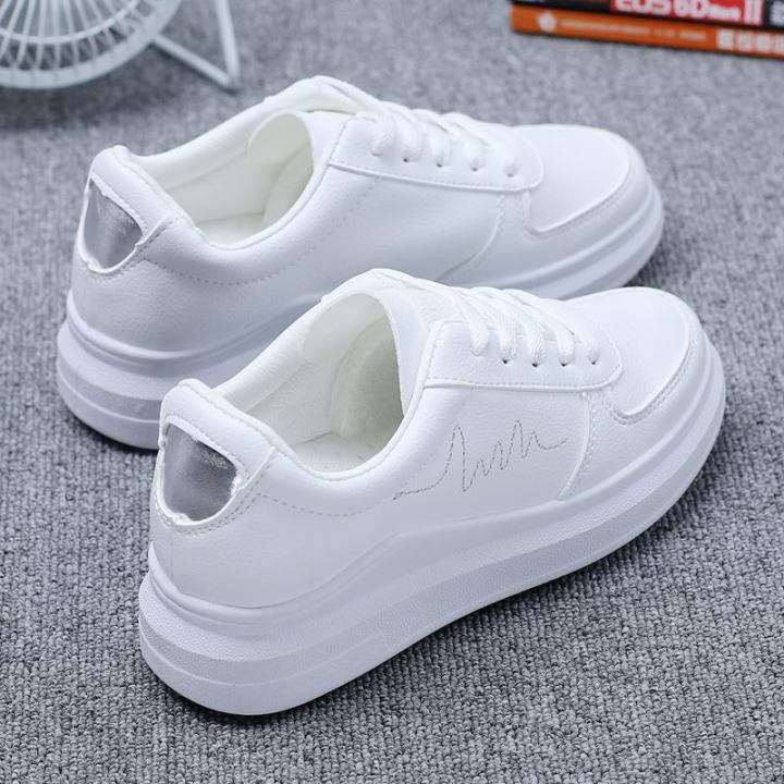 Women Sneakers In White With High Soles tym Hot Trend 2020 | Shopee ...