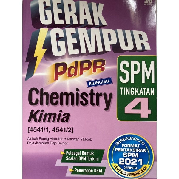 GERAK GEMPUR TINGKATAN 4 Chemistry/Kimia SPM 2022 (Bilingual)  Shopee Malaysia