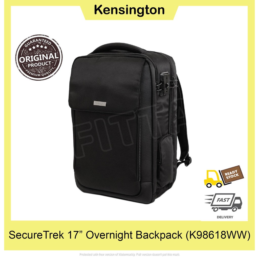 Kensington SecureTrek 17 Overnight Backpack K98618WW 17 Laptop Backpacks and 10 Tablet Shopee Malaysia