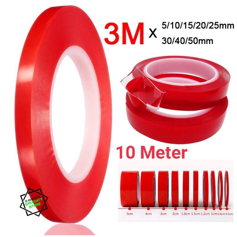 3M Double Side Tape(10Meter)Adhesive Sticker 8mm/10mm/15mm/20m 3M ...