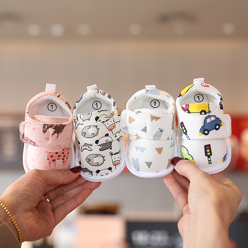 Cartoon Animal Print Shoes for Year Old Soft Sole Non Slip Baby