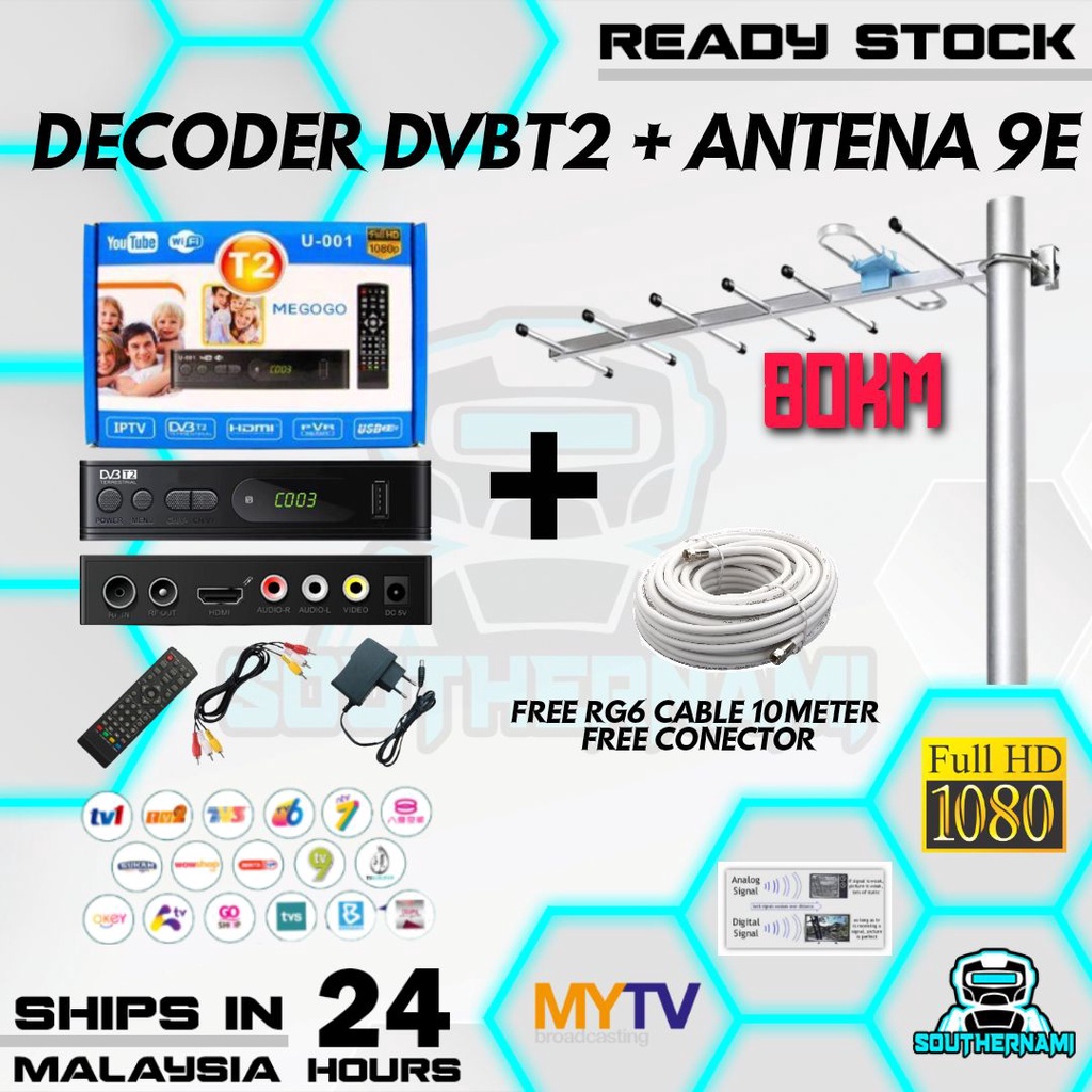 [Decodificador + Antena UHF] DVBT2 DVB T2 MYTV Myfreeview MY TV Dekoder PVR