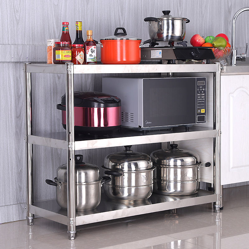 Stainless steel kitchen racks floor-standing multi-layer debris storage ...