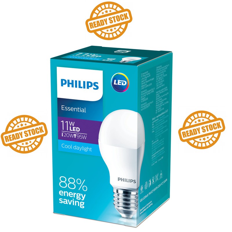 PUTIH Philips LED Essential 11W White - LED Ess 11W 11Watt - Original ...