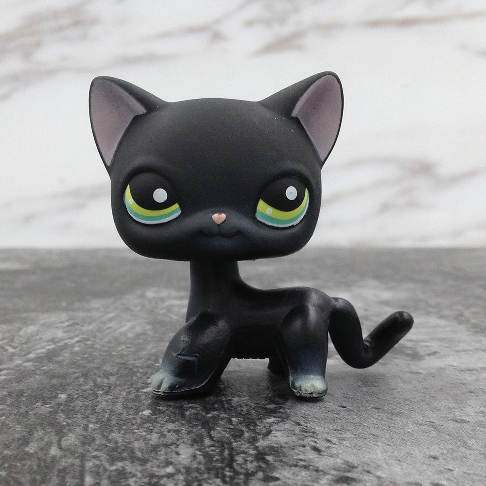LPS 994 Yellow Eyes Black Shorthair Cat Littlest Pet Shop Pink Ear Siamese Kitty Shopee Malaysia
