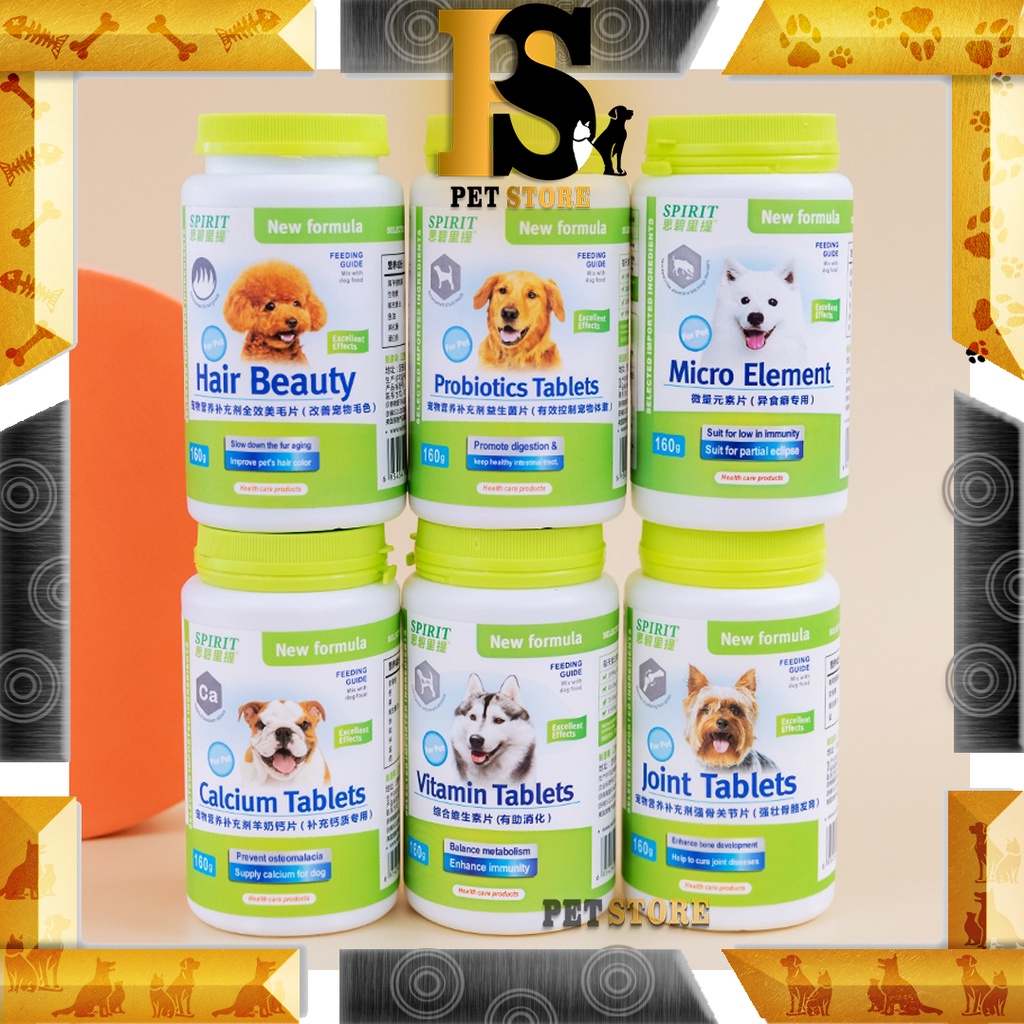 Spirit Pet Dog Supplement Nutrition Tablet 160g Shopee Malaysia