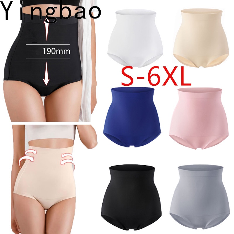 Yingbao S-6XL Women Body shapewear Corset Ice Silk Postpartum Waist Shaping  Trainer Pants High Waist Seamless Underwear Body Shaper Slimming Panty  Girdle Big Plus Size