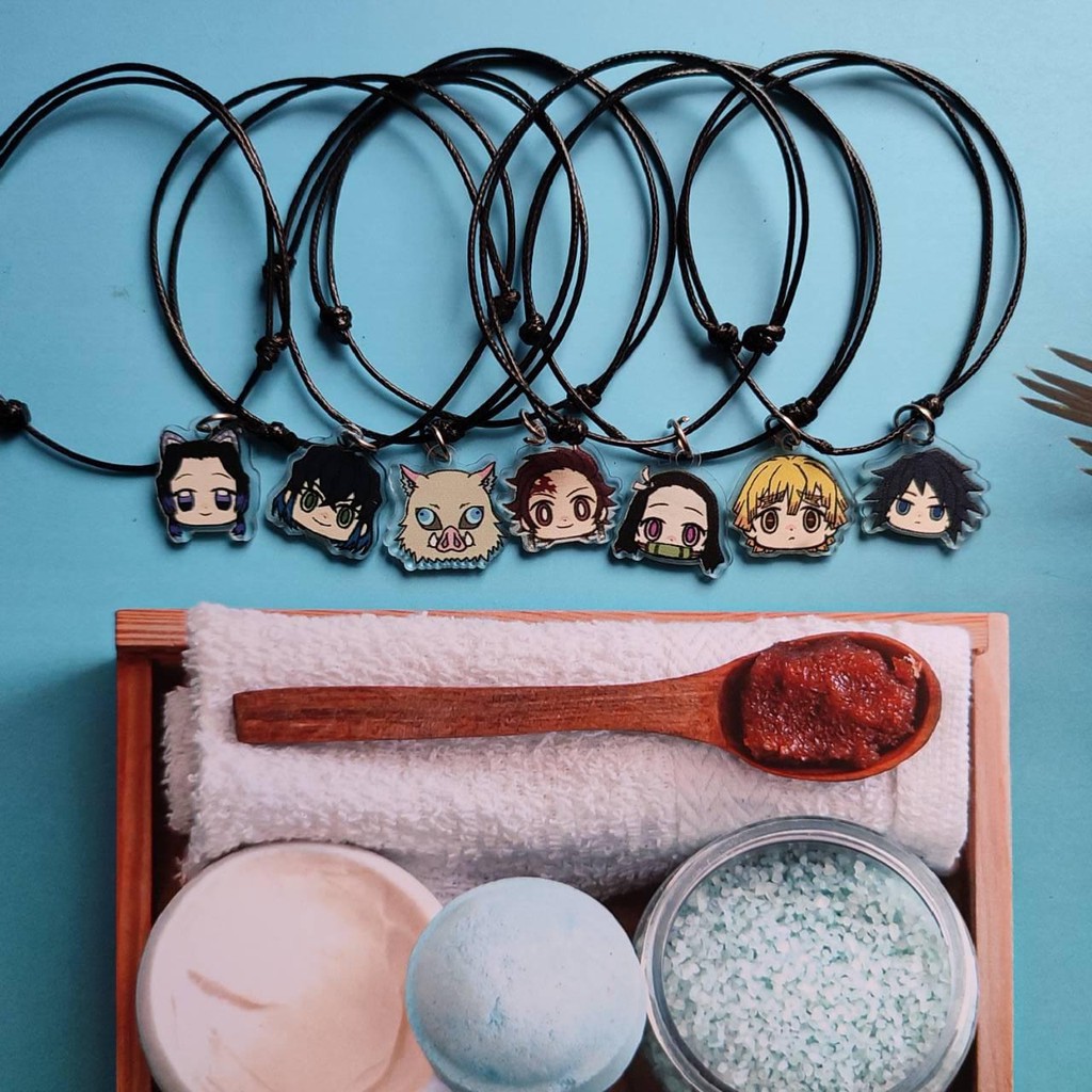 GANTUNGAN Kimetsu no Yaiba Anime Single Charm Rope Bracelet - Demon ...