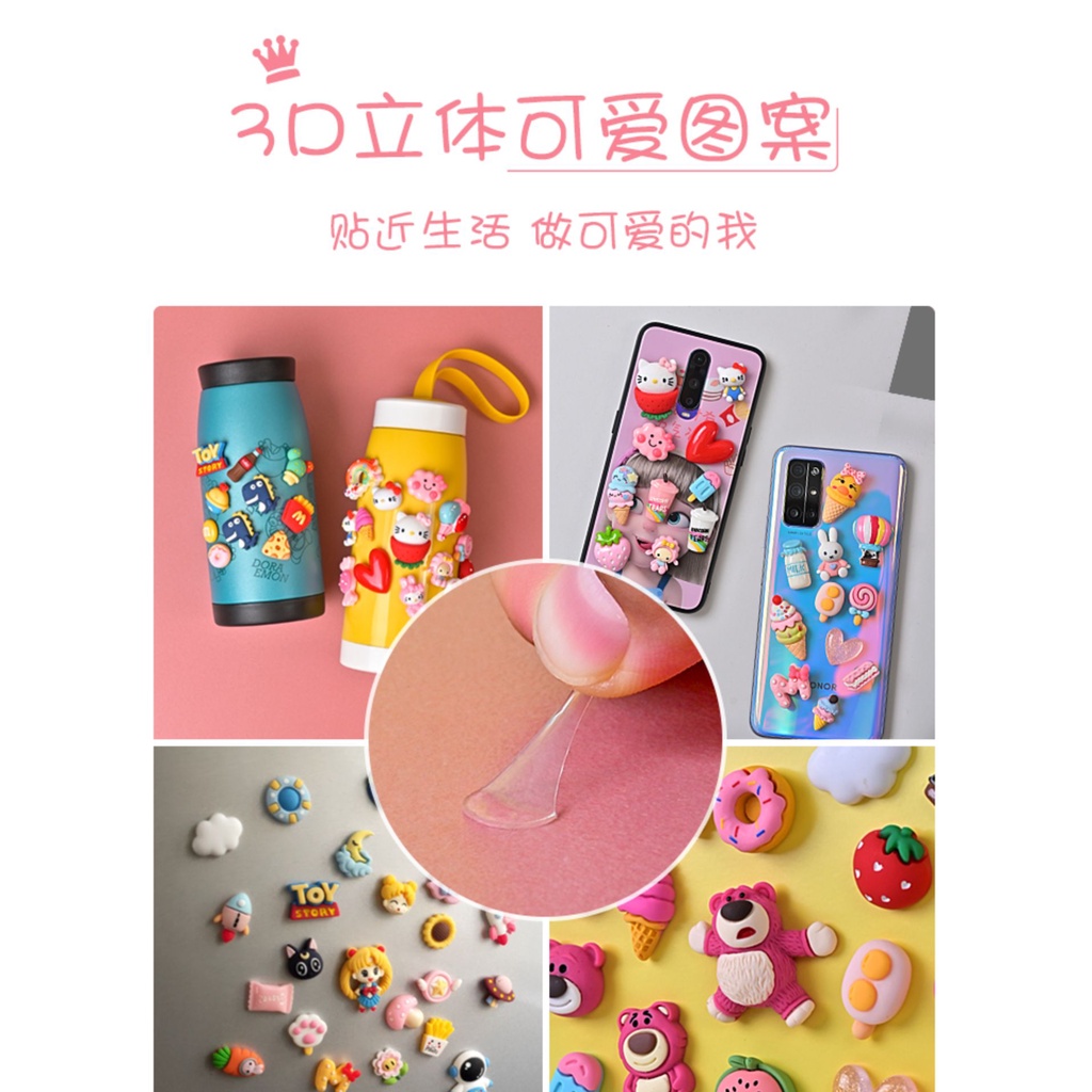 3D Floating Cute Stickers To Decorate Water Bottles/ Phone Case ...