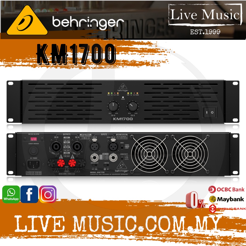 Behringer KM1700 1700watt 2channel Power Amplifier ( KM1700 / KM