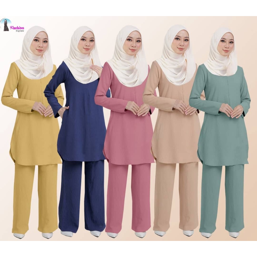 SUIT MUSLIMAH NURSING FRIENDLY AND POCKET BLOUSE SELUAR (IRONLES) READY ...