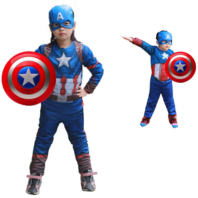 Kids Superhero Captain America Costume Child Avengers Theatrical Steve  Rogers Costume Halloween Costumes For Kids Boys