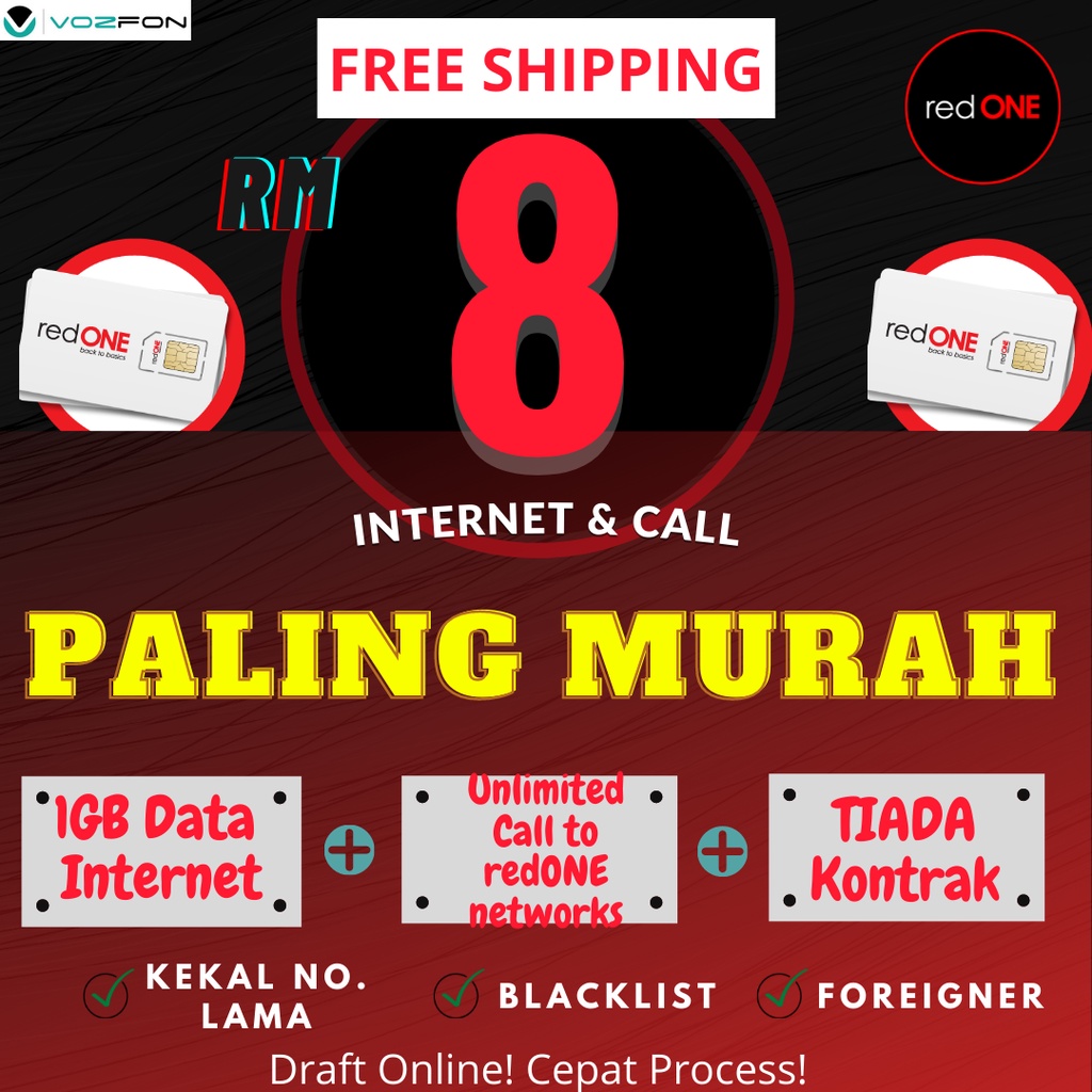 redONE 🔥MNP / New Line + Cepat Process🔥 💝Blh Port In Dari UMOBILE