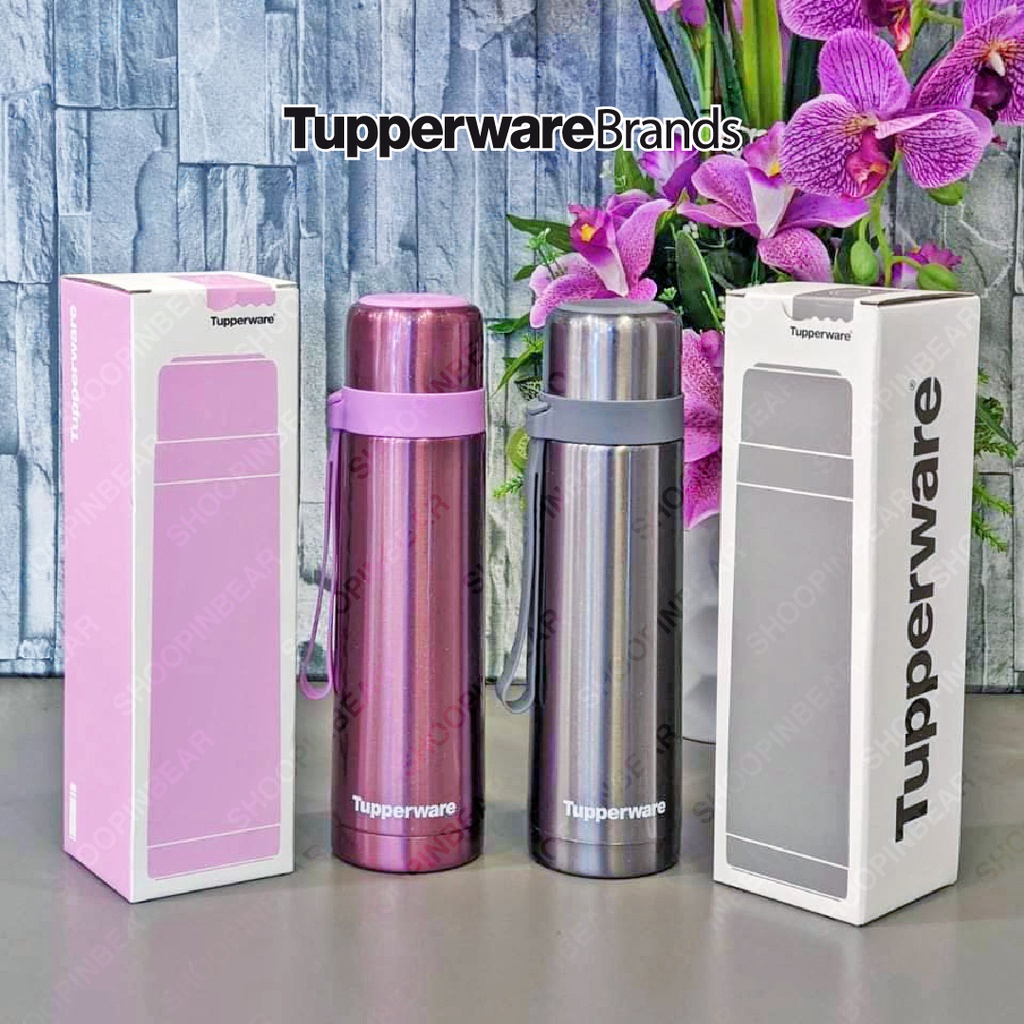 Tupperware Xploris™ 1.2L Duo Tup Thermal Flask Purple Grey 500ml Botol Air  Panas Sejuk