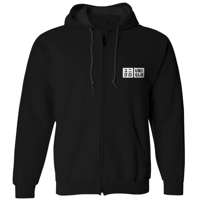 Uniqlo black outlet zip up hoodie