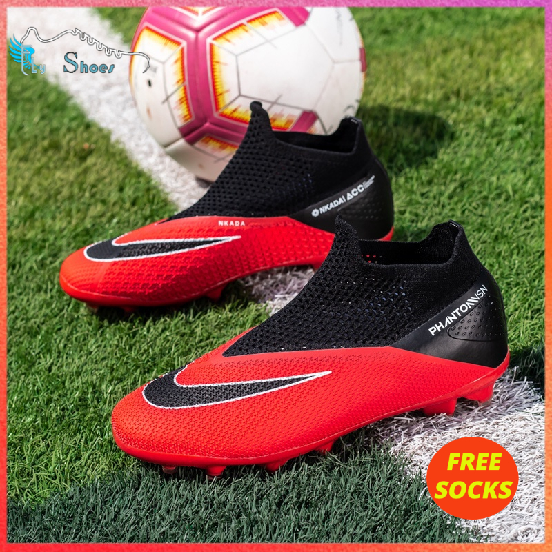 Ultralight Men HighTop Soccer Shoes AntiSlip Grass Training Football Boots Kids Turf Sports