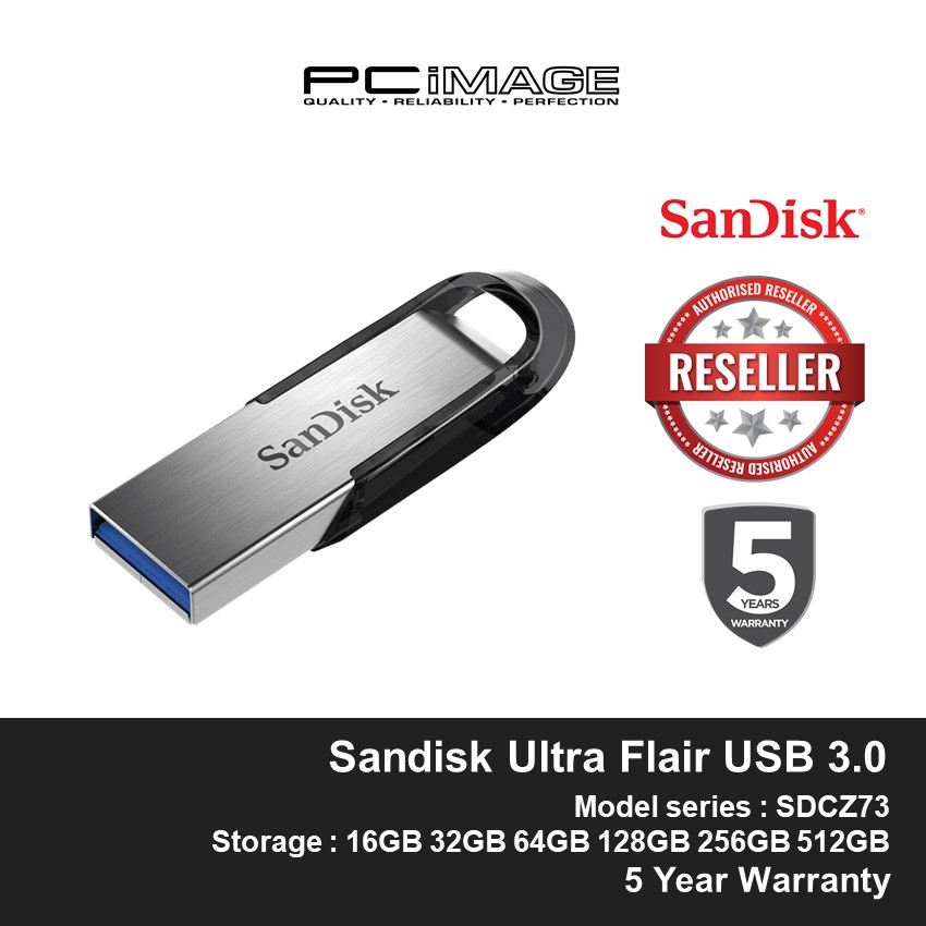 SanDisk Ultra Flair USB Flash Drive USB 3.0 (16GB/32GB/64GB/128GB/256GB ...