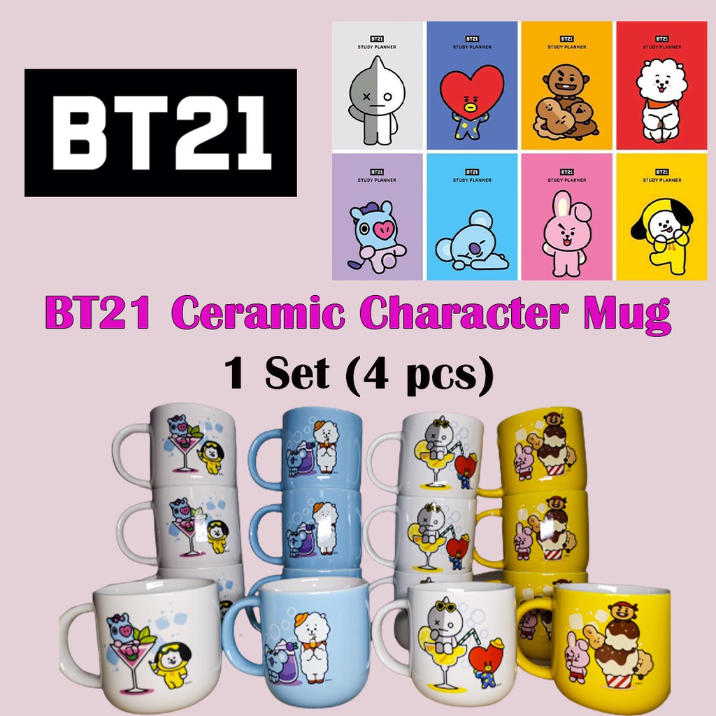 [Limited Stock] BTS BT21 Ceramic Character Mug Darlie Shopee Malaysia