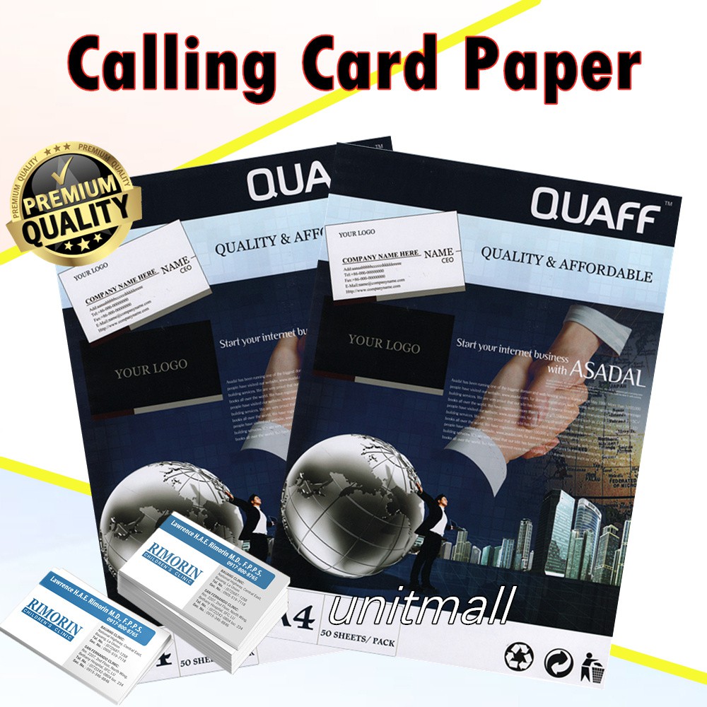 QUAFF CALLING CARD PAPER A4 SIZE 220 GSM 250 GSM ( double sided matte ...