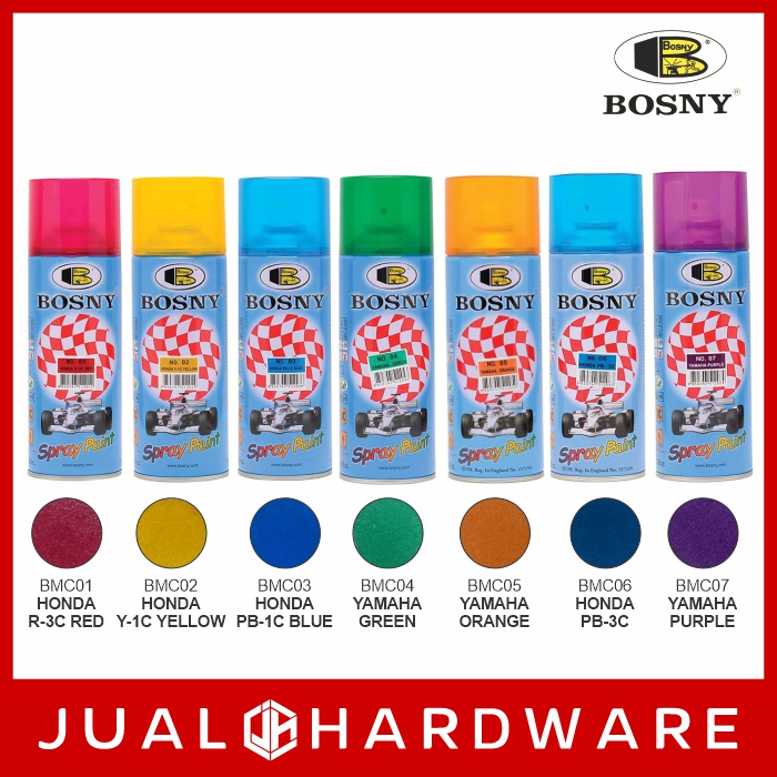 JH BOSNY Spray Paint Motorcycle Finish 400ml (Only SEA SHIPPING to
