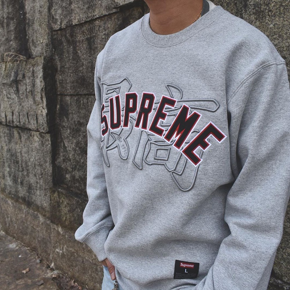 20SS Supreme Kanji Logo Crewneck Sweater MAN WOMAN