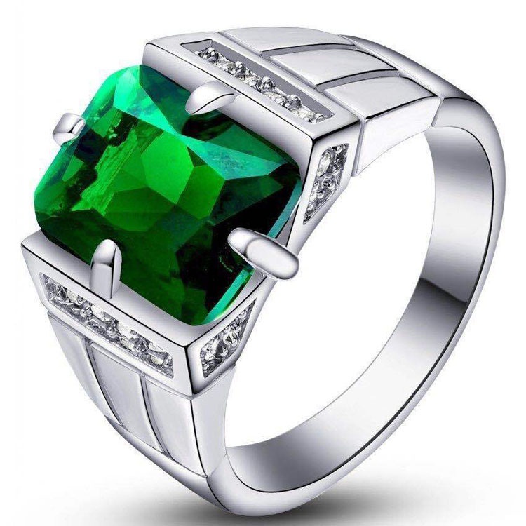 Men S Fashion Diamond Rings 2026.Vintage Style Sapphire Emerald Crystal Diamond Titanium Steel Ring for ...