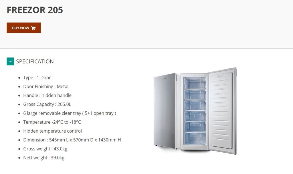 Faber Upright Freezer (205L) Stand Freezer FREEZOR 205 | Shopee Malaysia