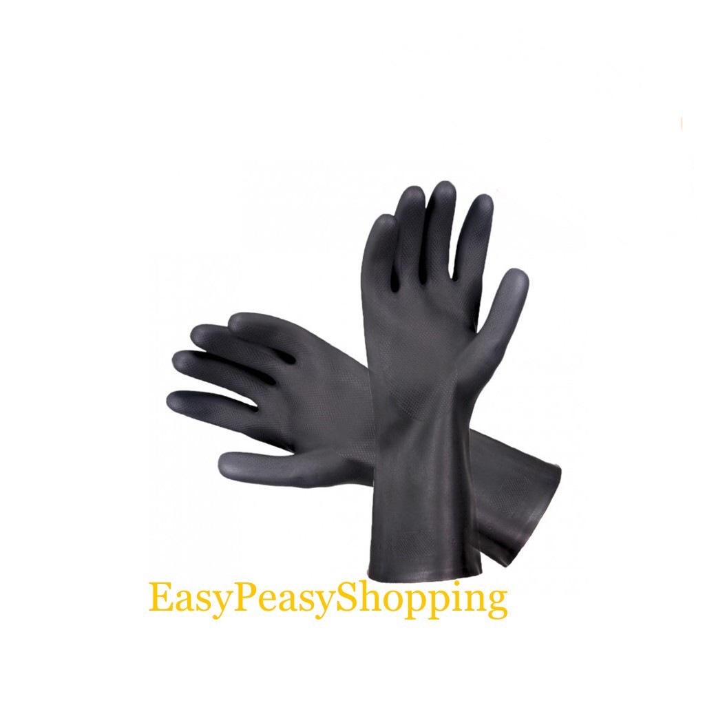 Industrial Multipurpose Black Rubber / Latex Glove / Sarung Tangan ...