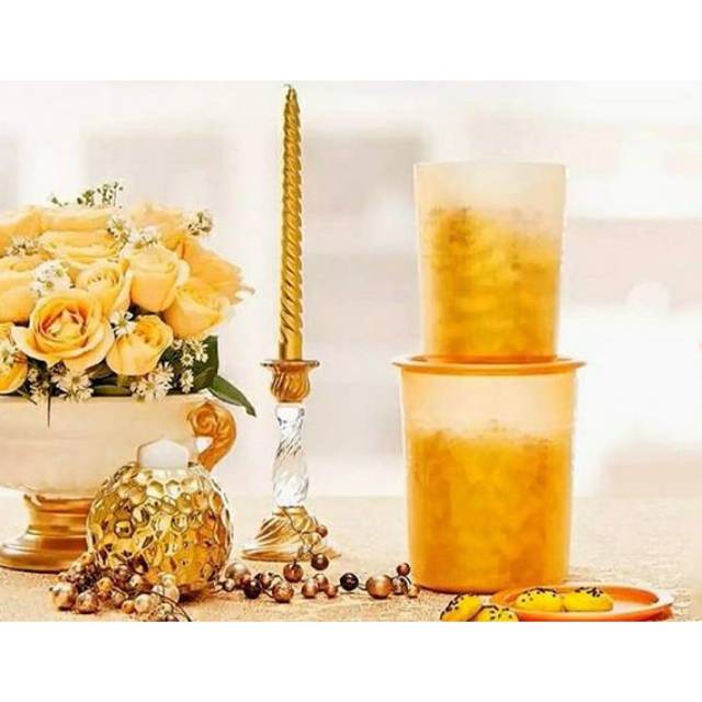 Mosaic Canister Gold Tupperware Jar Shopee Malaysia