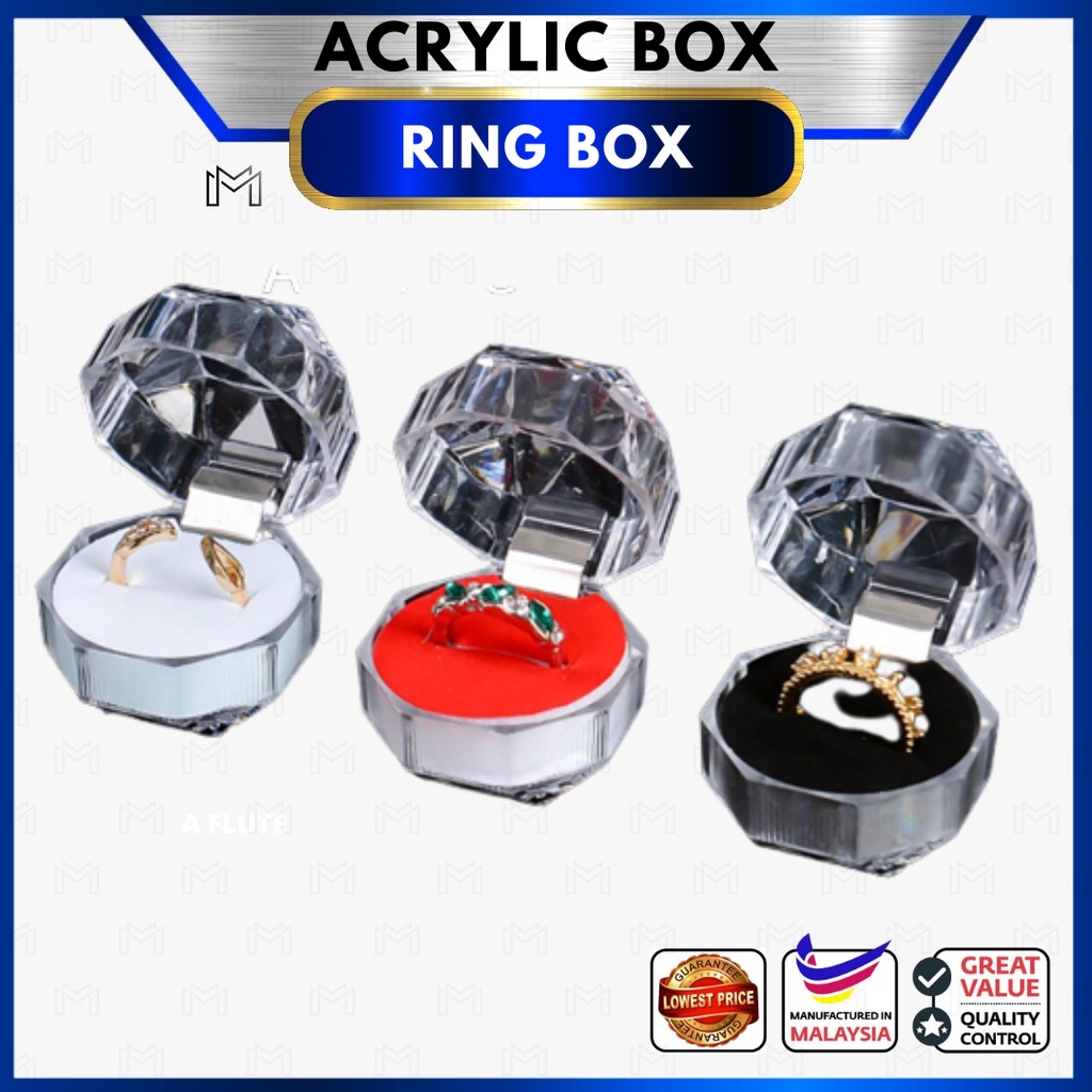 ( Big Sale ) Ring Box Cincin & Acrylic Ring Box Jewellery Box Earring ...