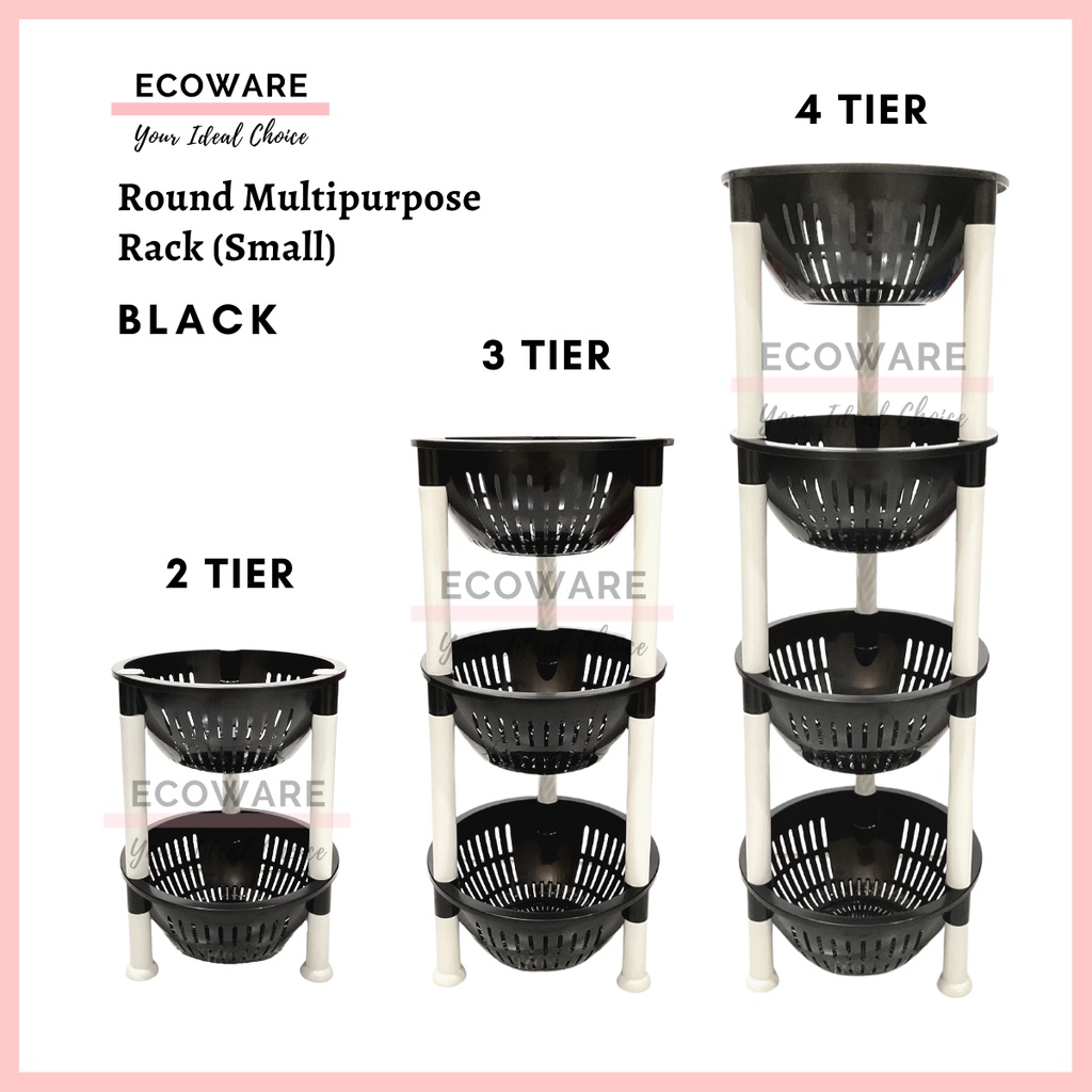 ECOWARE Round Multipurpose Rack Small / Rak Barang Serbaguna Kecil (2/3 ...