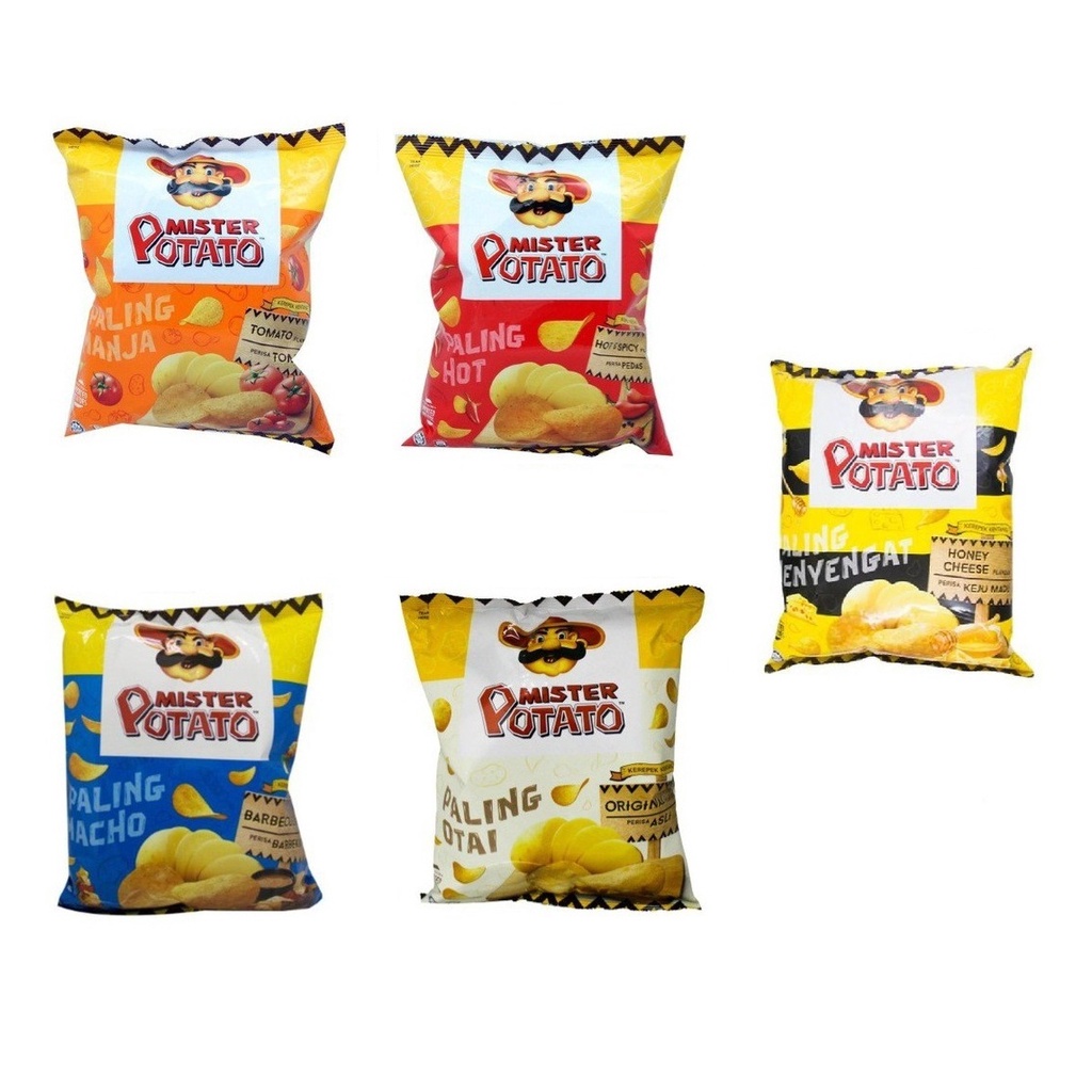 Mister Potato Chips 75g Original Bbq Hot And Spicy Tomato Honey Cheese Shopee Malaysia 5077