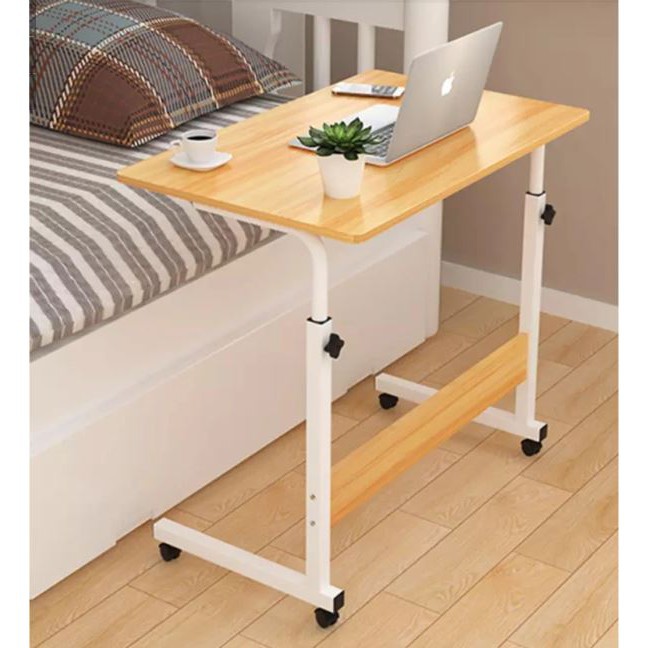 Adjustable & Portable Standing Computer Laptop Desk Bed Side Table Wood ...