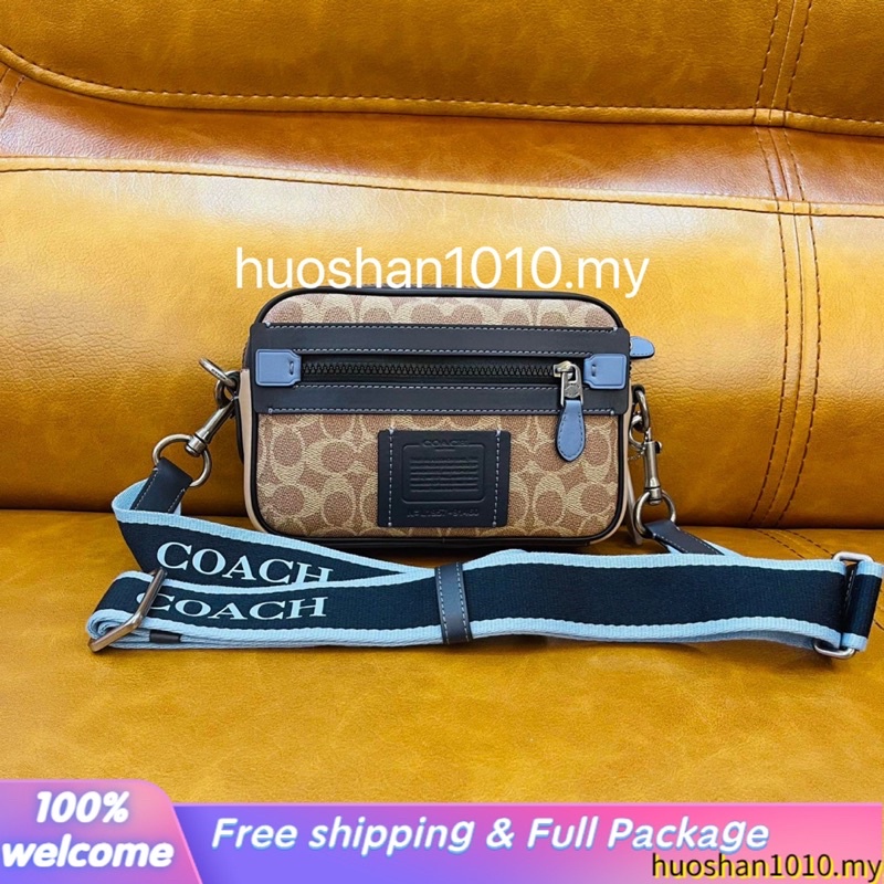 Coach 91460 New style men sling bag crossbody bag leather beg Shopee