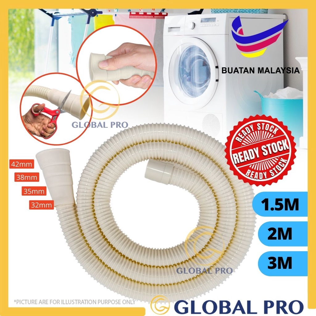 2M/ 3M Multipurpose Washing Machine Outlet Drain Hose (Hon Type) Made ...