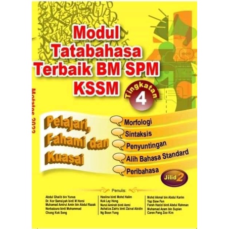 Modul Tatabahasa Terbaik BM SPM KSSM Tingkatan 4 Jilid 2 (Motates Ting ...