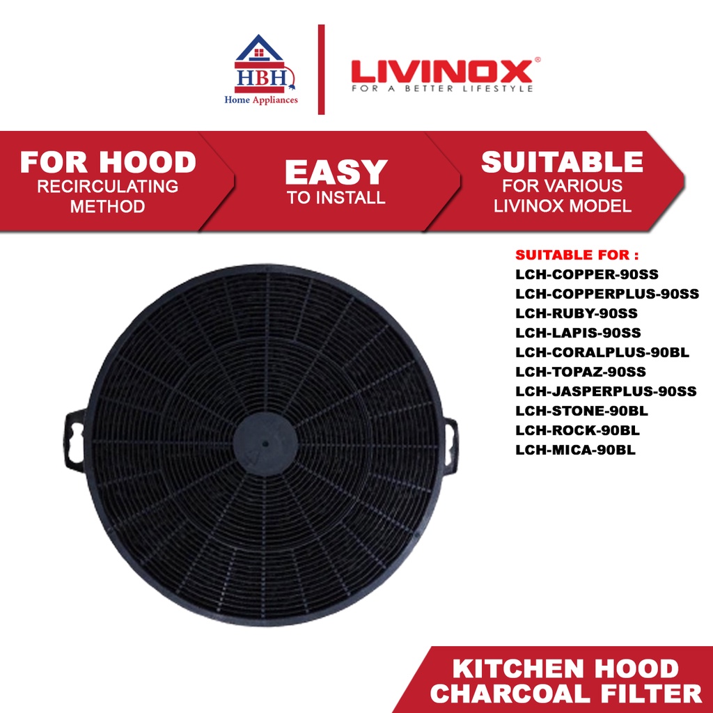 Livinox CH007 Kitchen Cooker Hood Recirculation Recirculating Charcoal Filter Shopee Malaysia