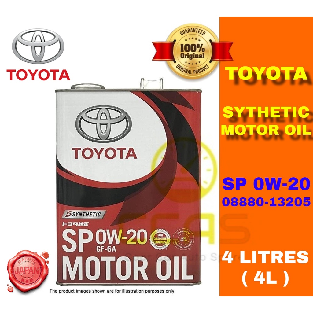 100% Original Toyota 0W-20 0W20 Synthetic SP GF-6A Engine Oil 4L Made ...