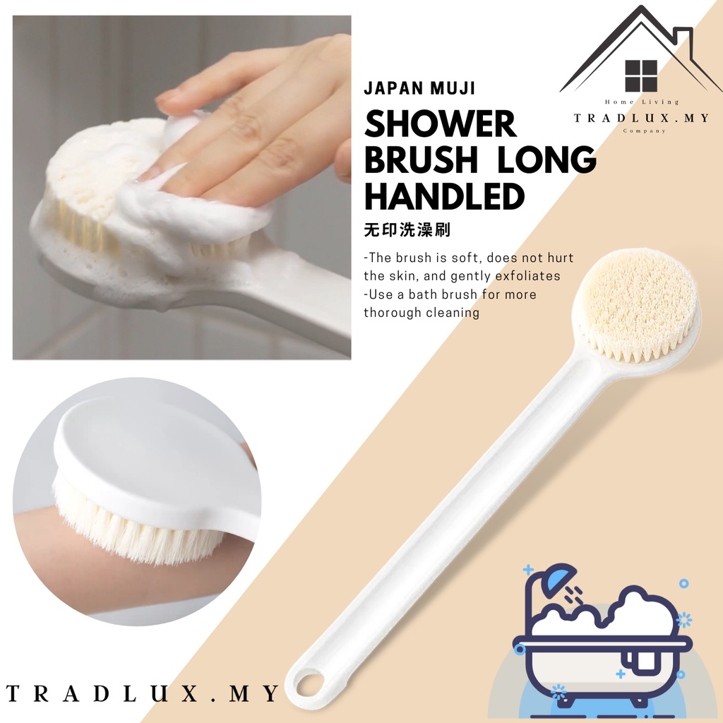 Tradlux Shower Long Brush MUJI Shower Brush Bath Brush Long Handled