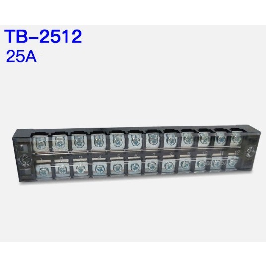 TB25 TB-25 3/4/5/6/8/10/12 Fixed Barrier Dual Row Strip Screw Terminal ...