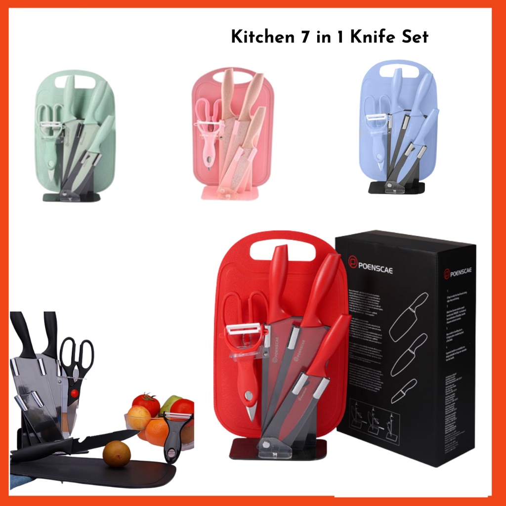 TJ kitchen knife set 7 in 1 knife set Shopee Malaysia