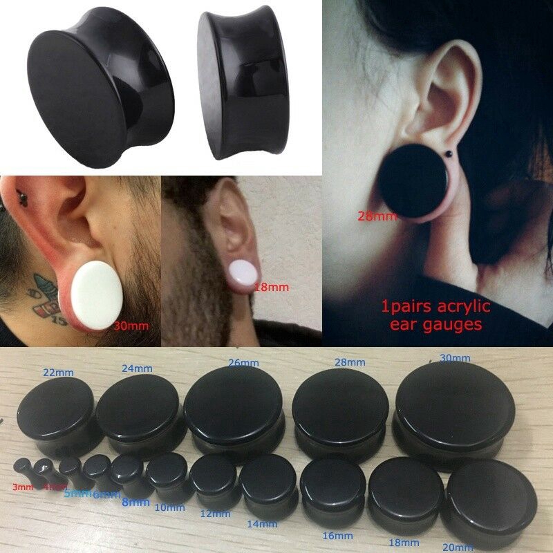 1Pairs Saddle Acrylic Ear Plugs Double Flared Earring Gauges