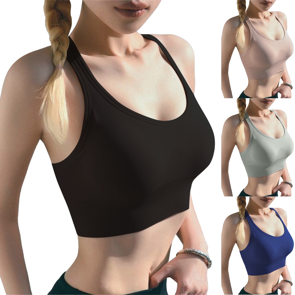 Baju Dalam Wanita Women Sport Bra Seamless Comfortable Shockproof Fitness  Breathable Top